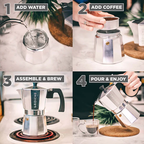 GROSCHE Milano Stovetop Espresso Maker - Image 9